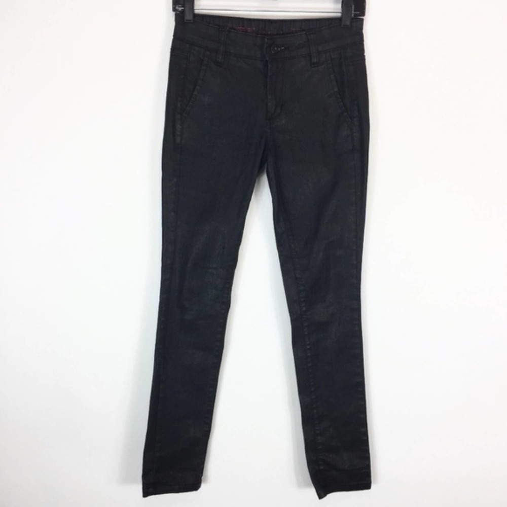 Etiqueta Negra Jeans Women's Size 24 Black Coated Skinny Leg